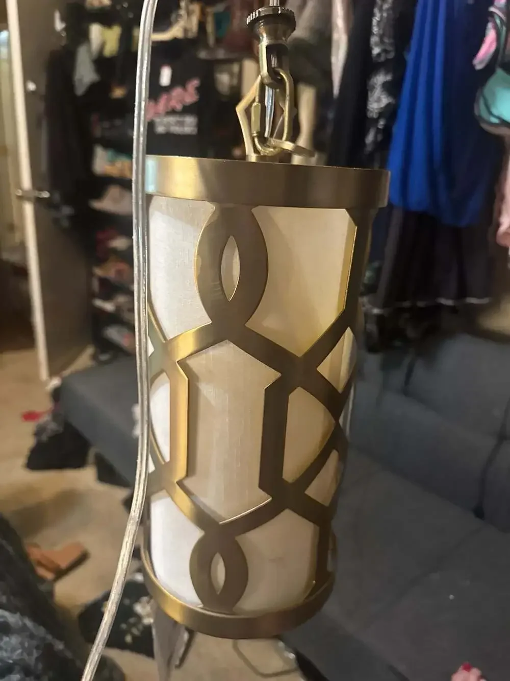 Crystorama Jennings 1-Light Aged Brass Pendant by Libby Langdon
